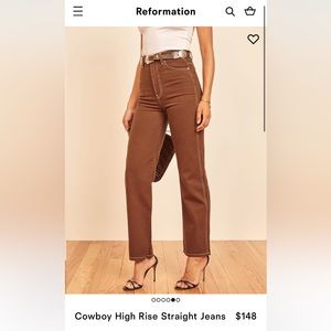 Reformation Cowboy High Rise Straight Jeans